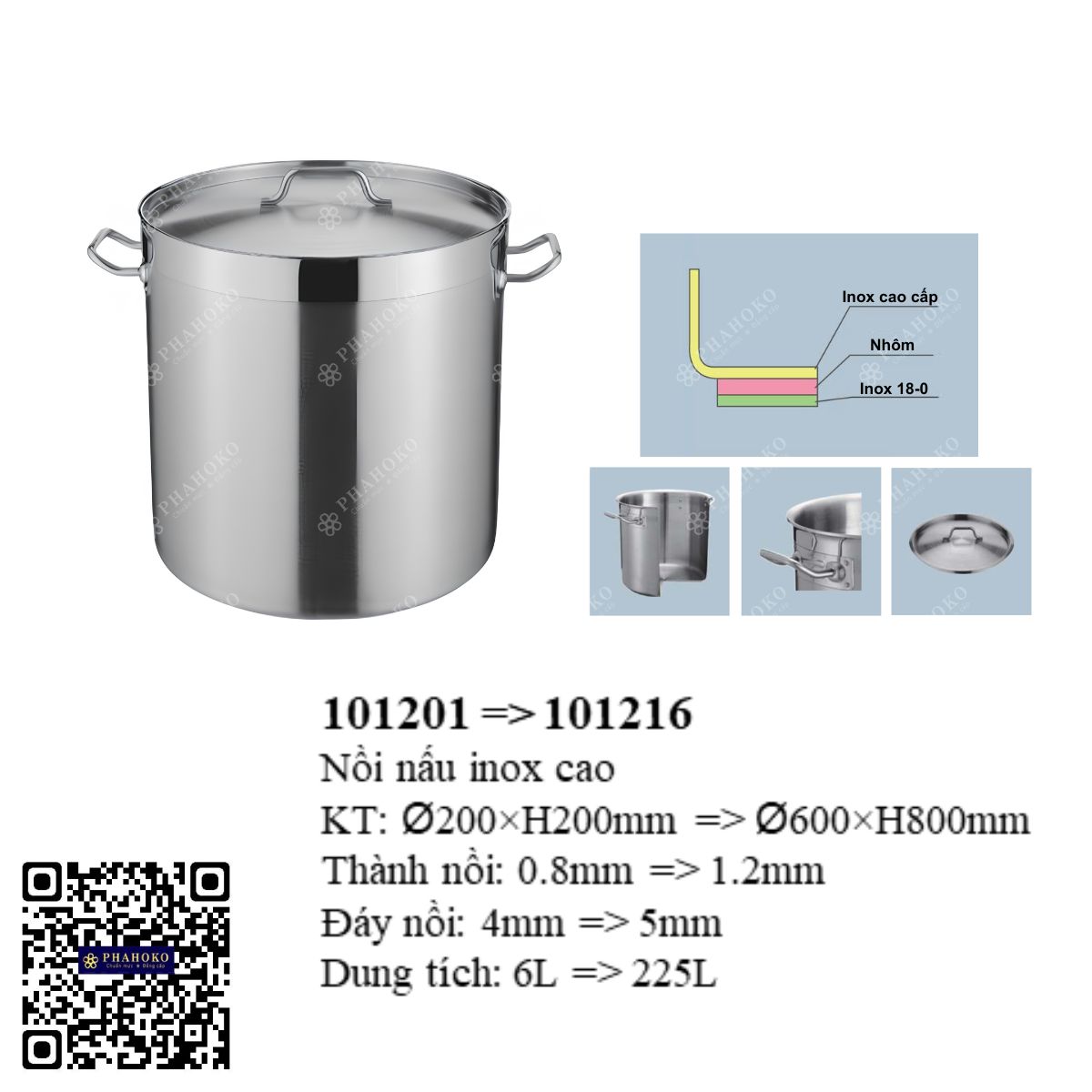 Nồi Nấu Inox Cao