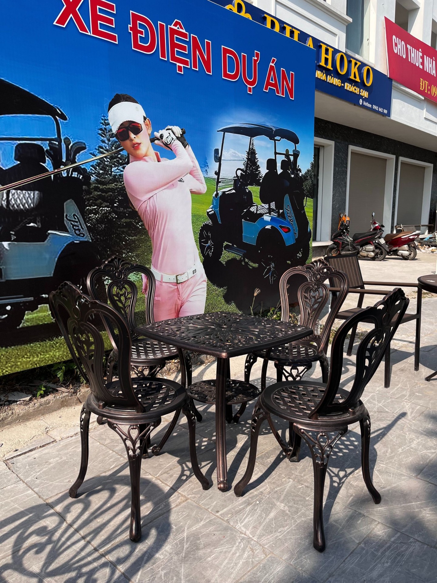 Bàn ghế nhôm đúc sân vườn cao cấp tại Phahoko