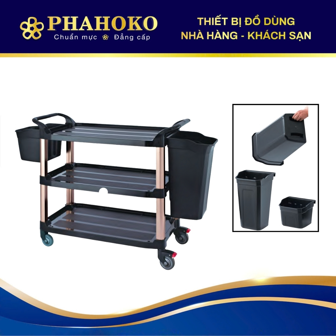 Xe đẩy 3 tầng nhà hàng Phahoko