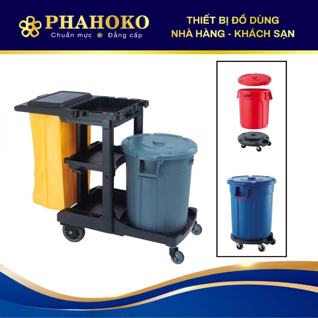 Xe đẩy tích hợp thùng rác cho khách sạn